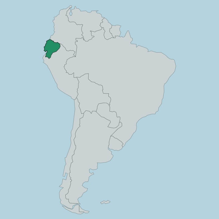 Map showing Ecuador — In South America