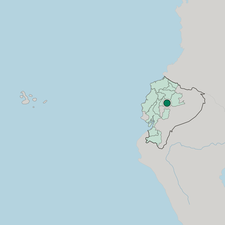 Map showing Latacunga — In Ecuador