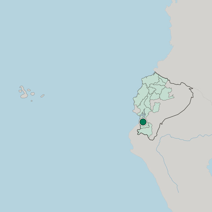Map showing Machala — In Ecuador