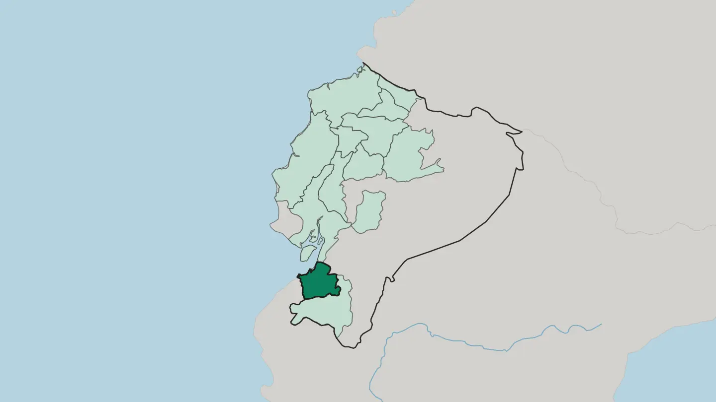 Map of Provincia de El Oro in Ecuador