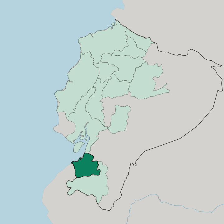 Map showing Provincia de El Oro — In Ecuador