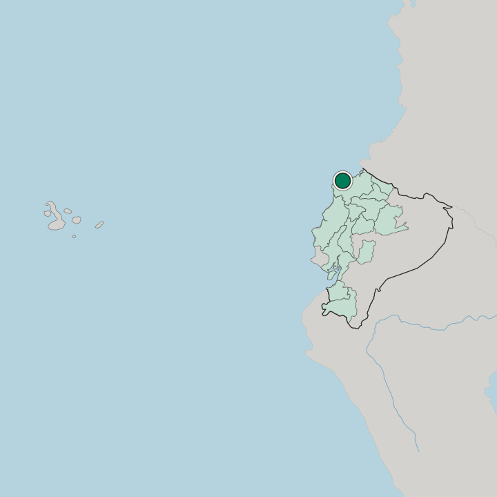 Map showing Esmeraldas — In Ecuador