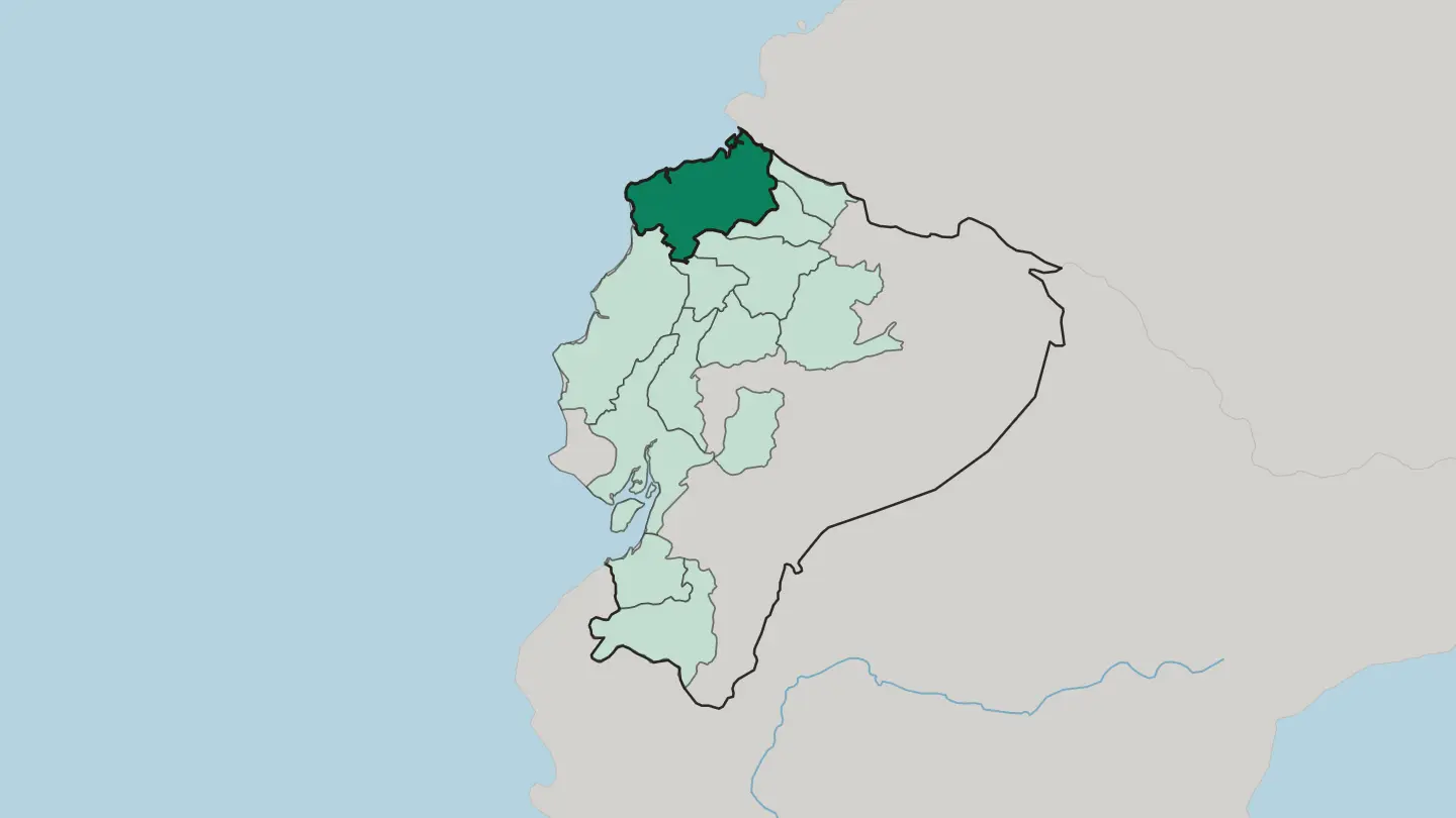 Map of Provincia de Esmeraldas in Ecuador