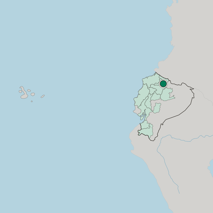 Map showing Ibarra — In Ecuador