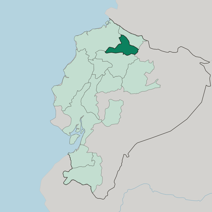 Map showing Provincia de Imbabura — In Ecuador
