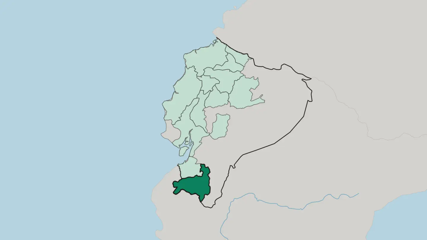 Map of Provincia de Loja in Ecuador