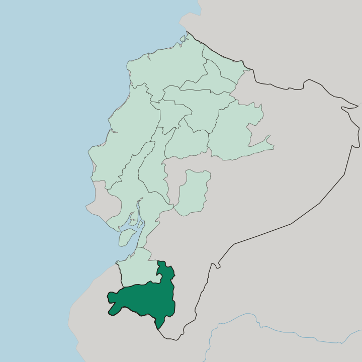 Map showing Provincia de Loja — In Ecuador