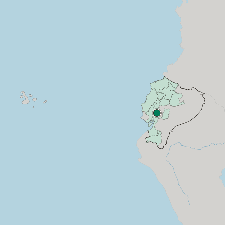 Map showing Babahoyo — In Ecuador