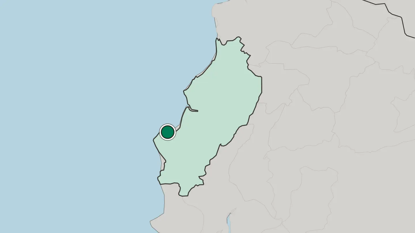 Map of Manta in Ecuador