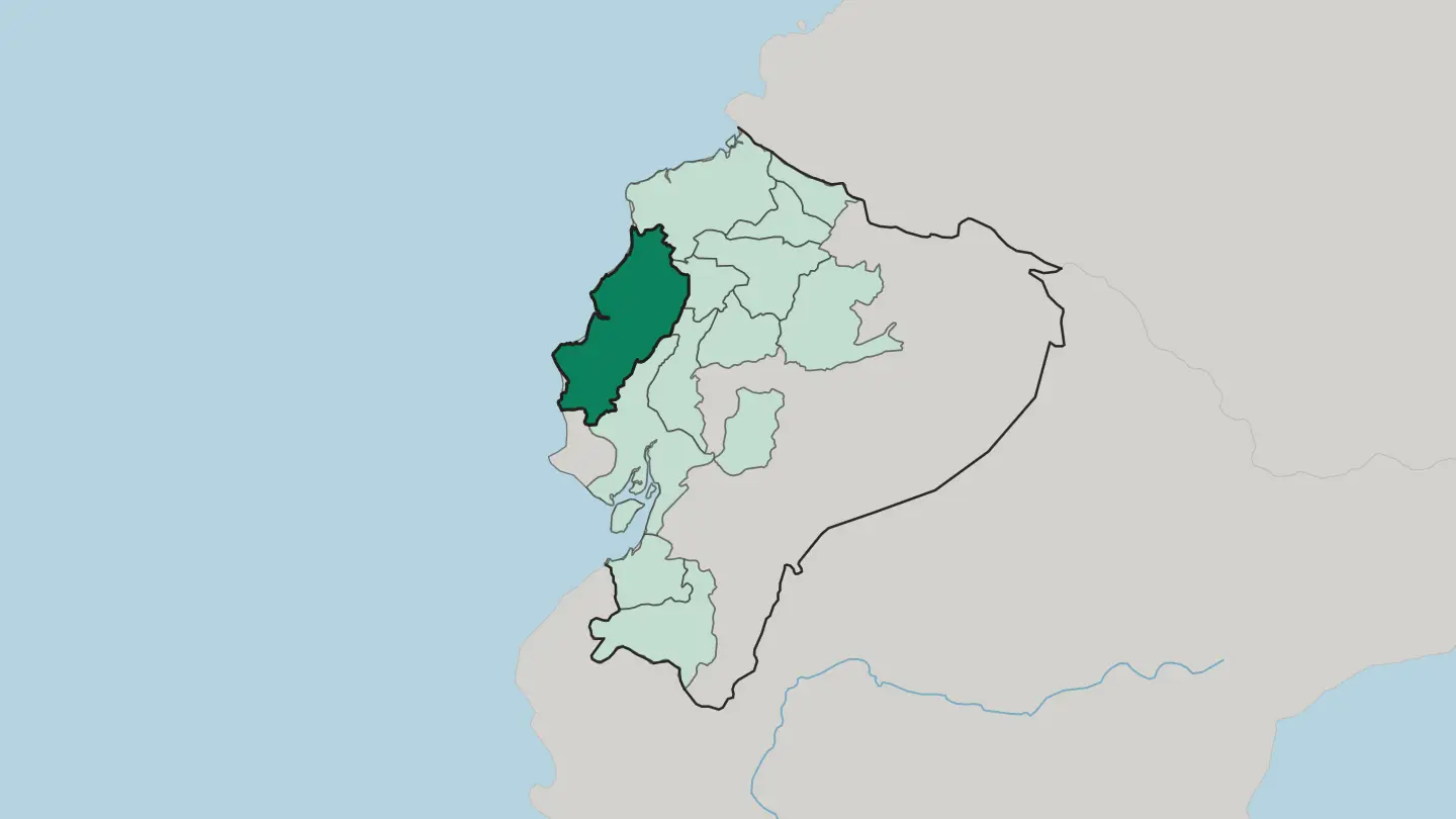 Map of Provincia de Manabí in Ecuador