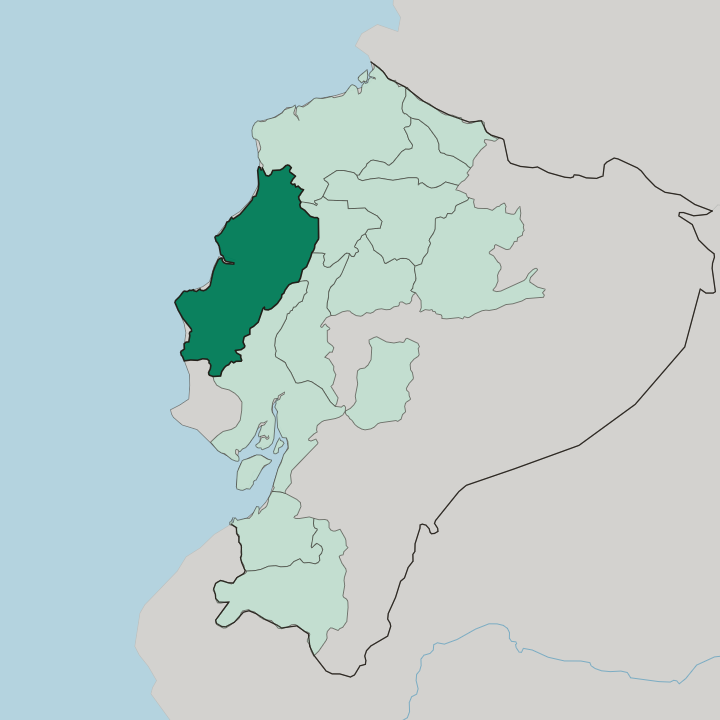 Map showing Provincia de Manabí — In Ecuador