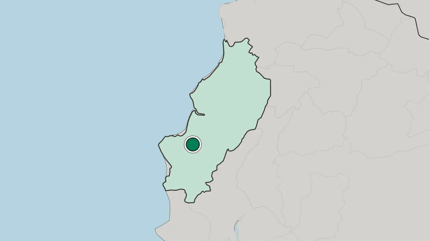Map of Portoviejo in Ecuador