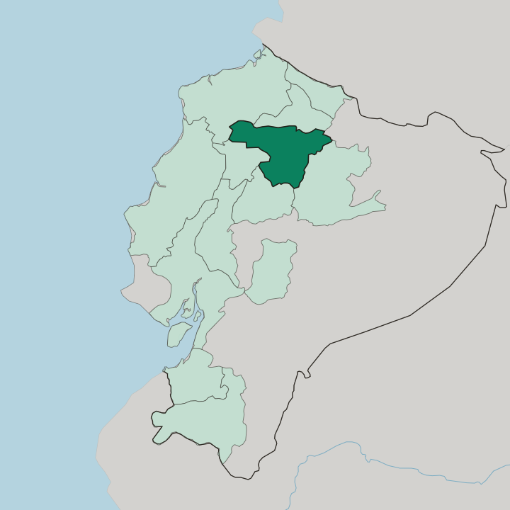 Map showing Provincia de Pichincha — In Ecuador