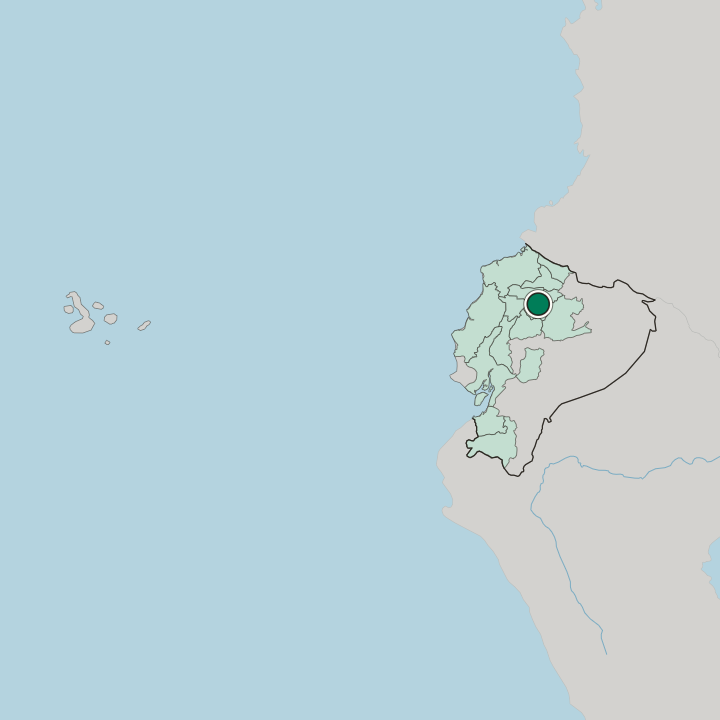 Map showing Quito — In Ecuador