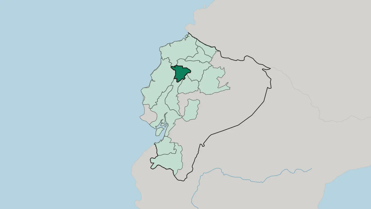 Map of Provincia de Santo Domingo de los Tsáchilas in Ecuador
