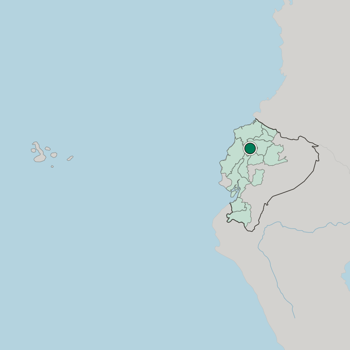 Map showing Santo Domingo de los Colorados — In Ecuador
