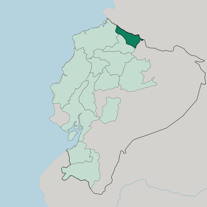 Map showing Provincia del Carchi — In Ecuador