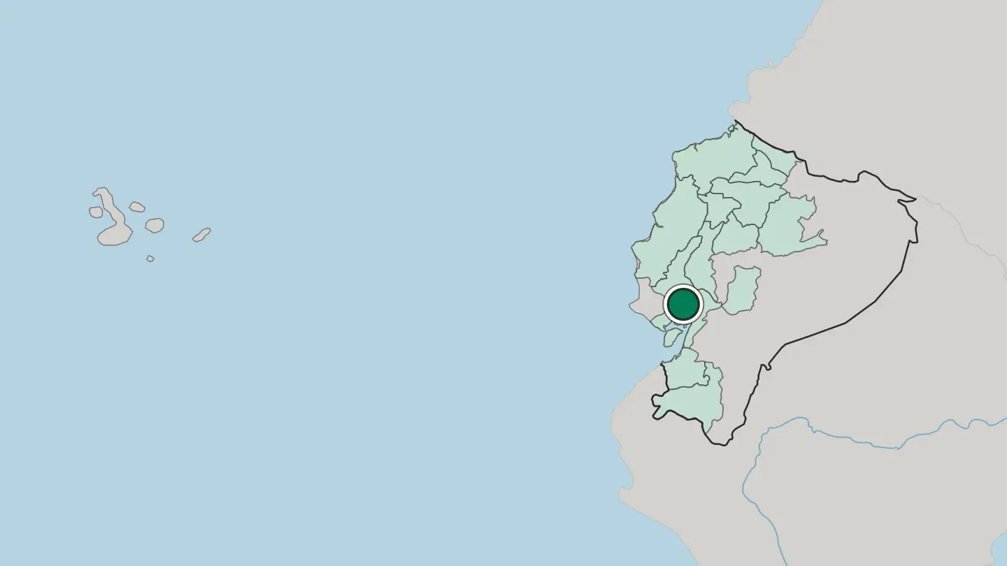 Map of Guayaquil in Ecuador