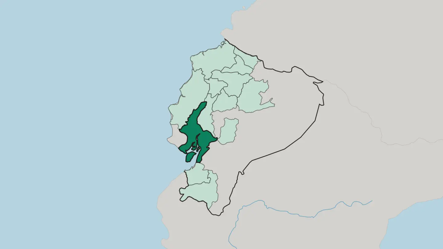 Map of Provincia del Guayas in Ecuador