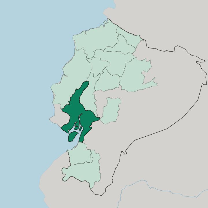 Map showing Provincia del Guayas — In Ecuador