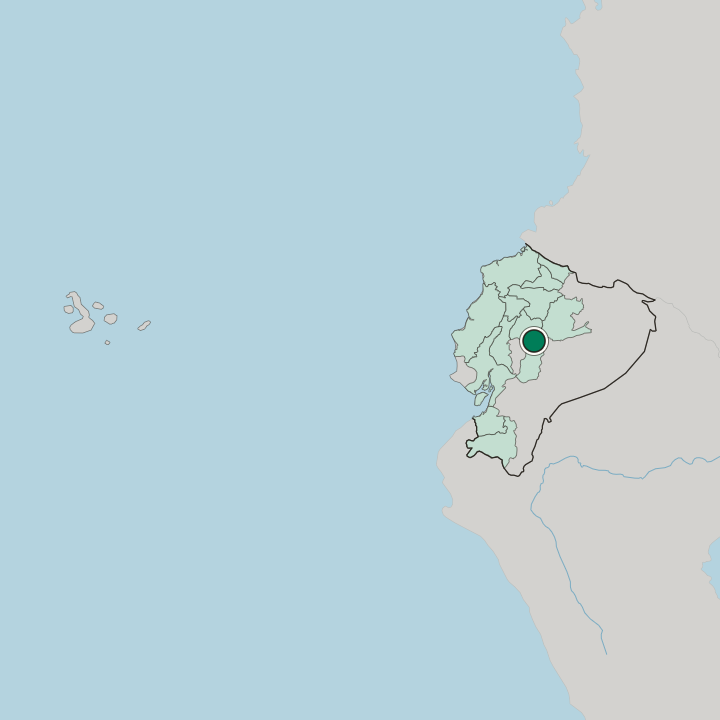 Map showing Ambato — In Ecuador