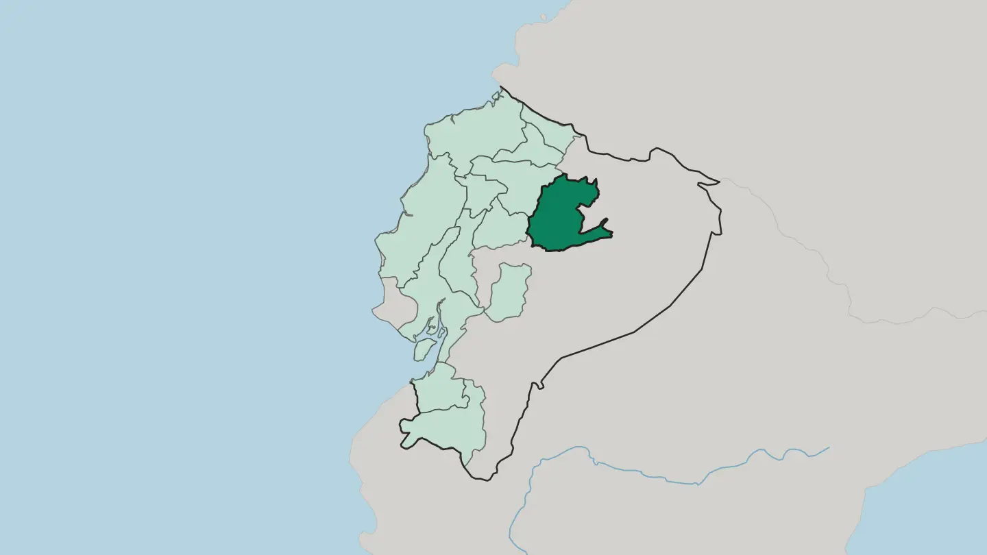 Map of Tungurahua in Ecuador