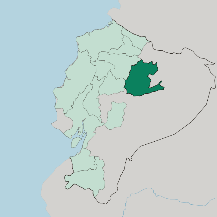 Map showing Tungurahua — In Ecuador
