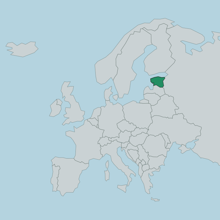 Map showing Estonia — In Europe