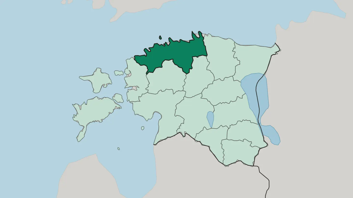 Map of Harjumaa in Estonia