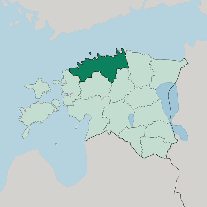 Map showing Harjumaa — In Estonia