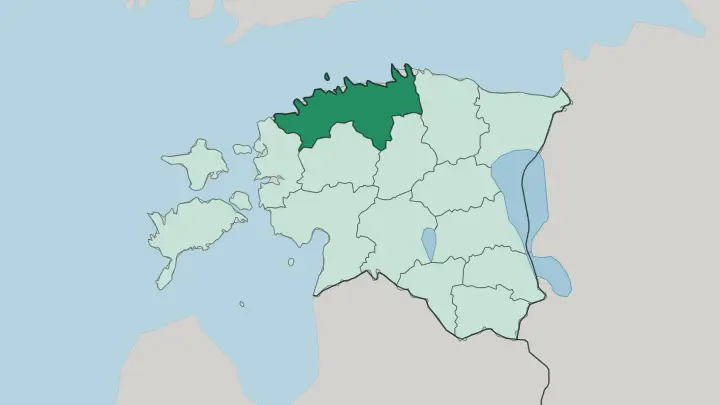 Map of Harjumaa in Estonia