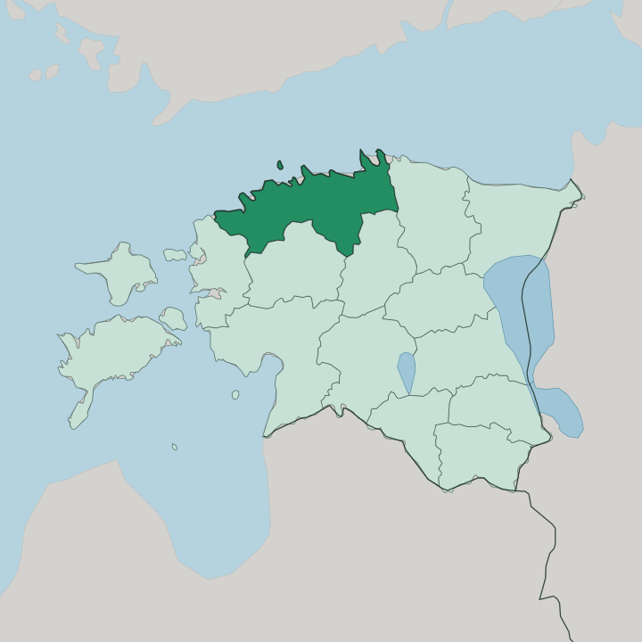 Map showing Harjumaa — In Estonia