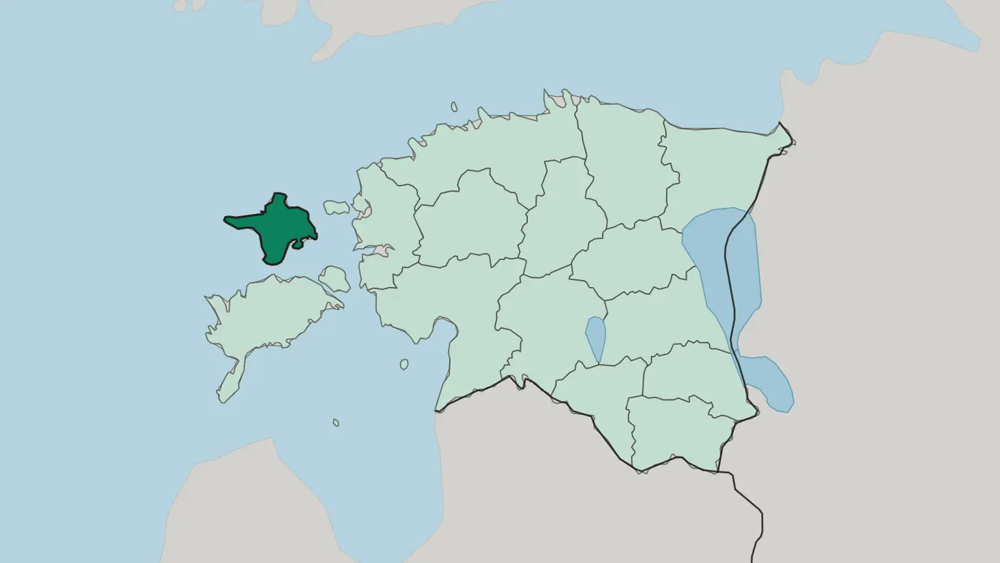 Map of Hiiumaa in Estonia