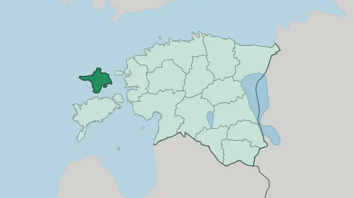Map of Hiiumaa in Estonia