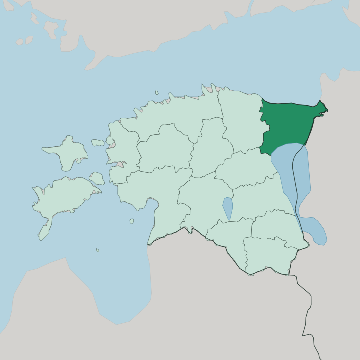 Map showing Ida-Virumaa — In Estonia