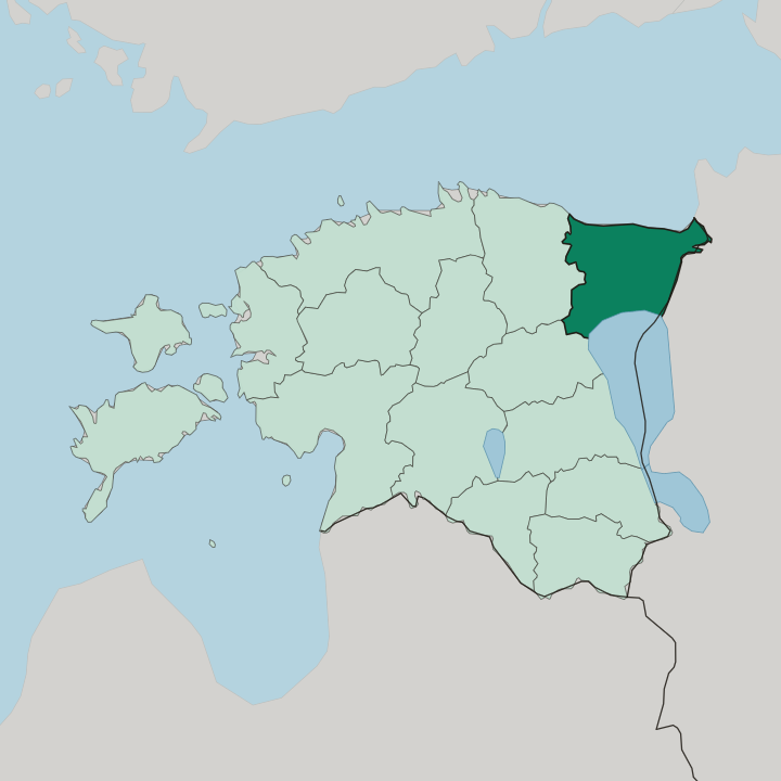 Map showing Ida-Virumaa — In Estonia