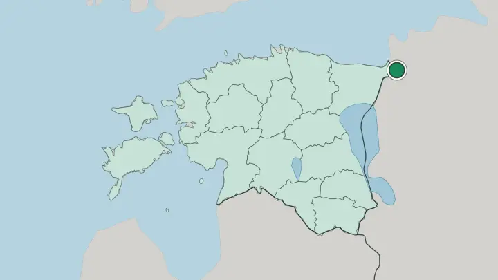 Map of Narva in Estonia
