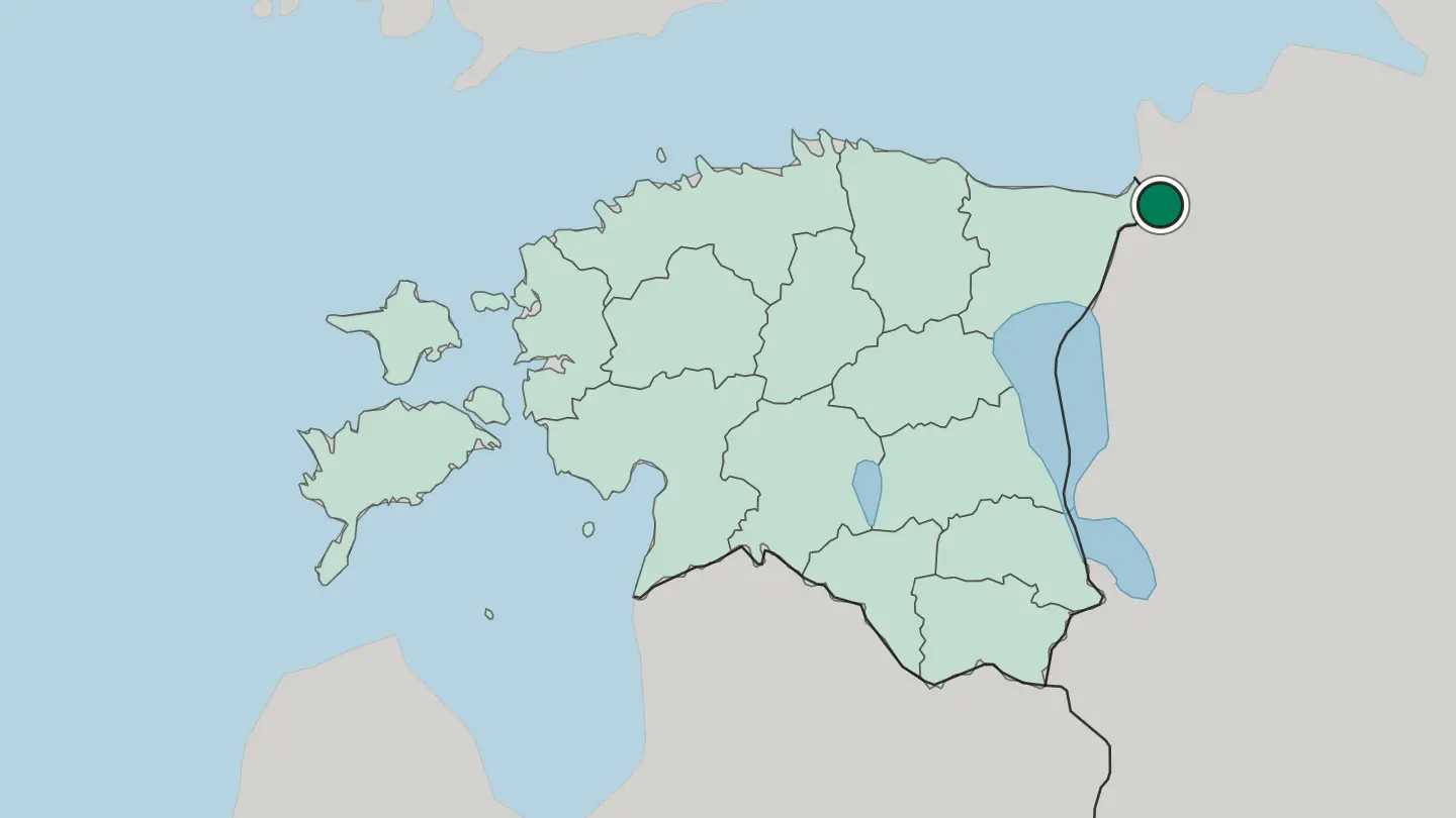 Map of Narva in Estonia