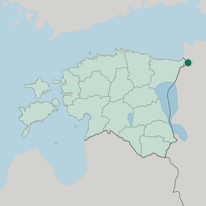 Map showing Narva — In Estonia