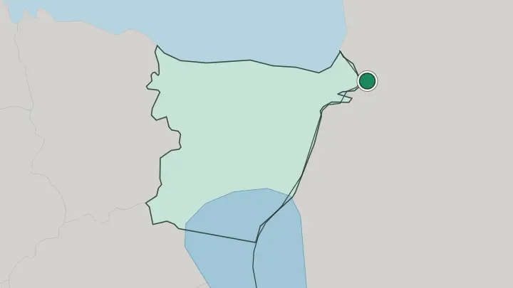 Map of Narva in Estonia