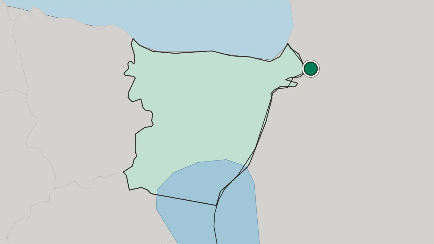 Map of Narva in Estonia