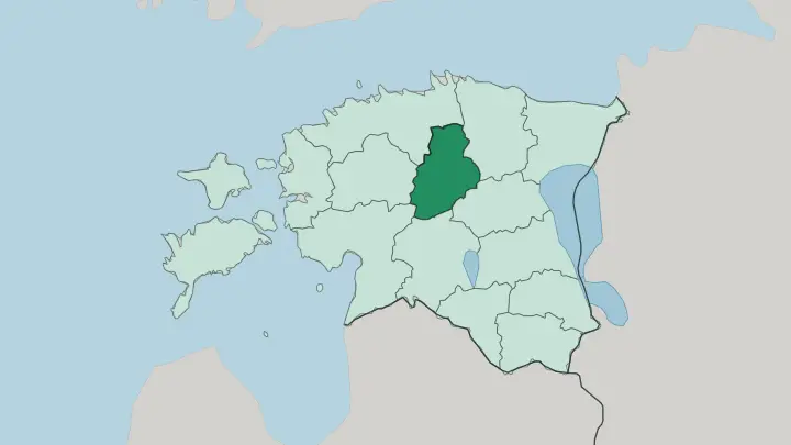 Map of Järvamaa in Estonia