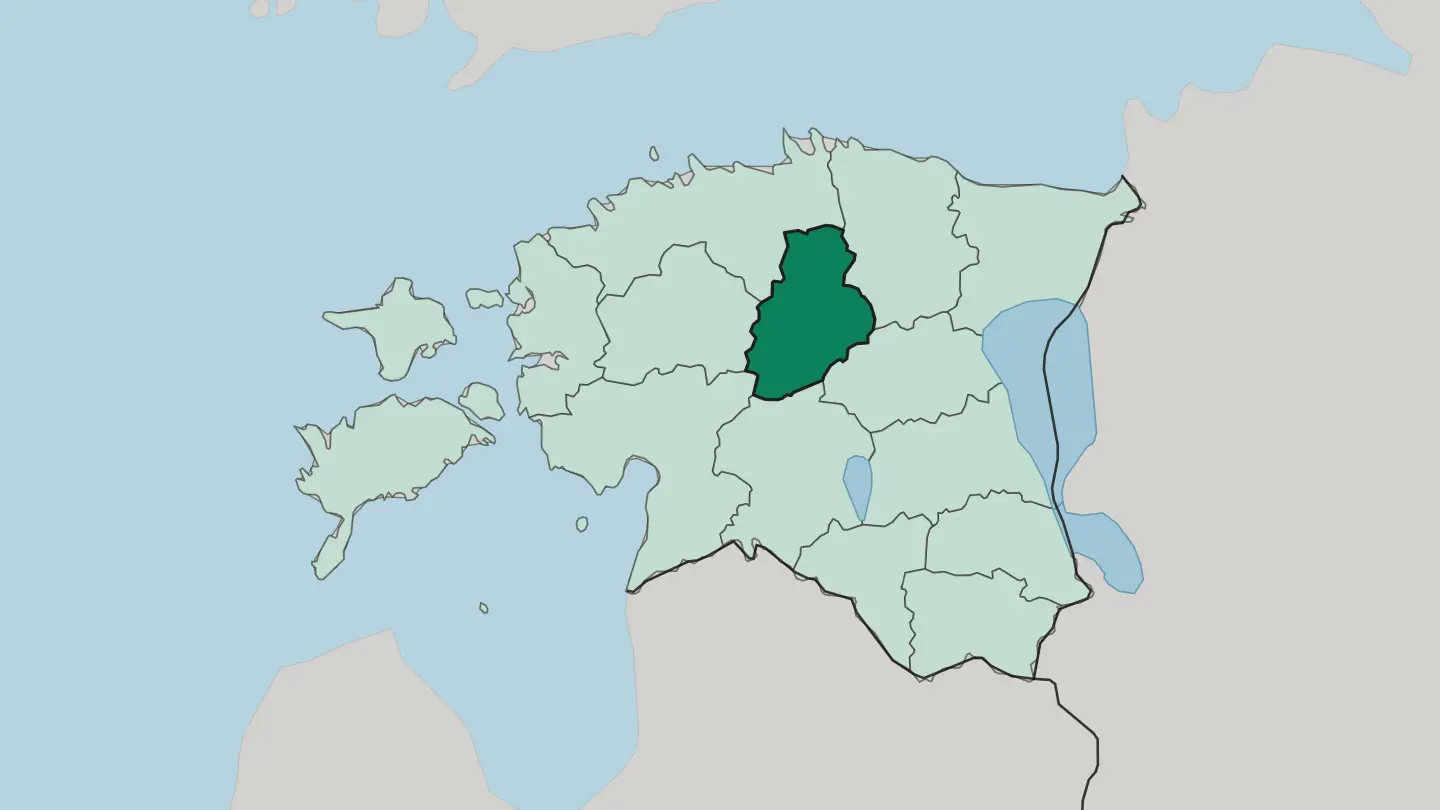 Map of Järvamaa in Estonia