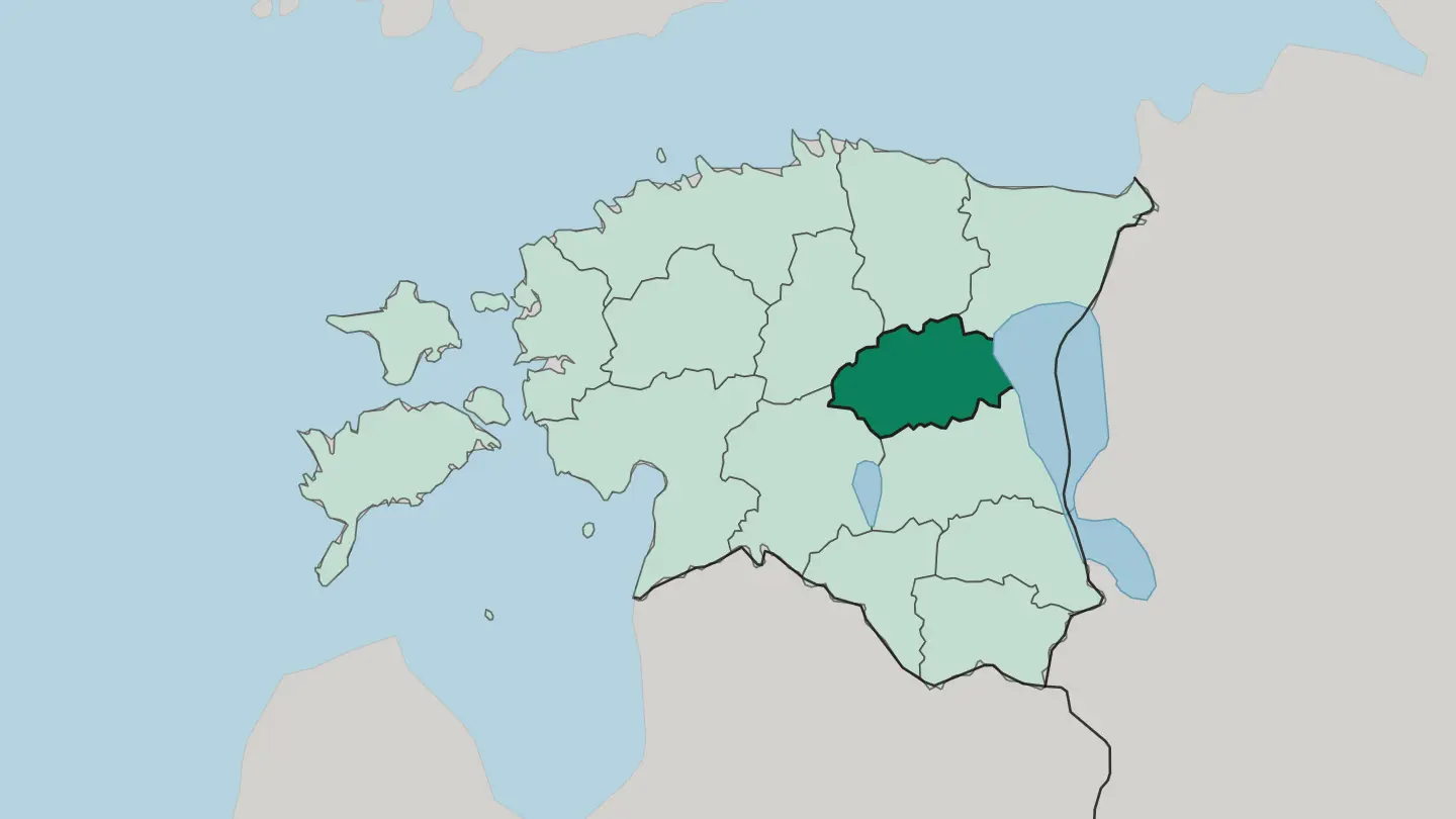 Map of Jõgevamaa in Estonia