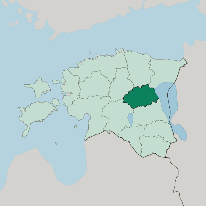 Map showing Jõgevamaa — In Estonia