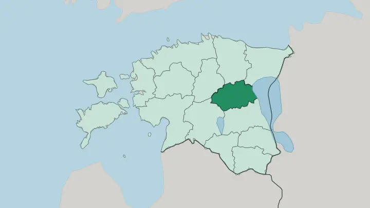 Map of Jõgevamaa in Estonia