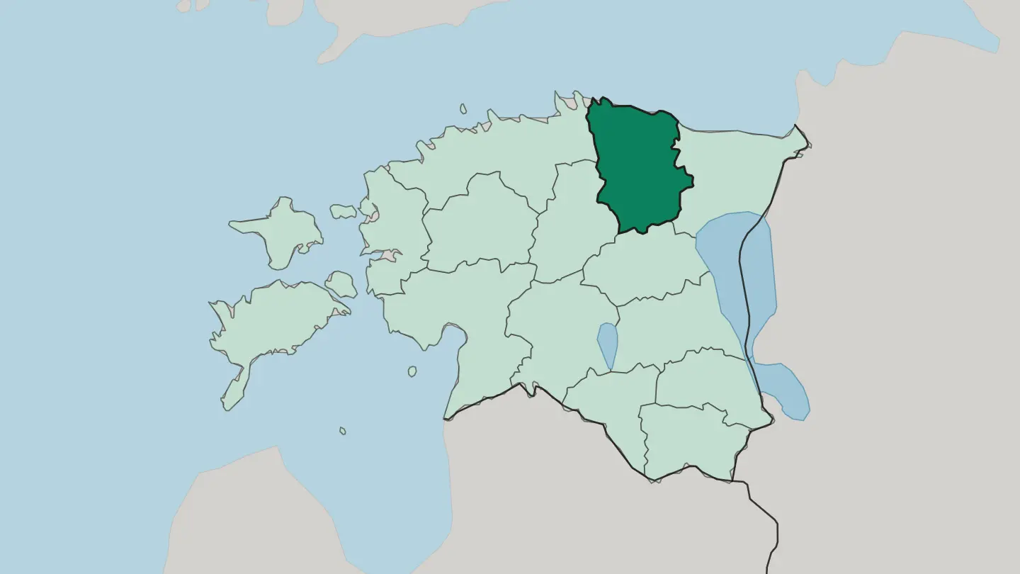 Map of Lääne-Virumaa in Estonia