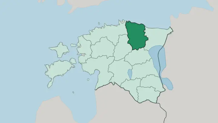 Map of Lääne-Virumaa in Estonia