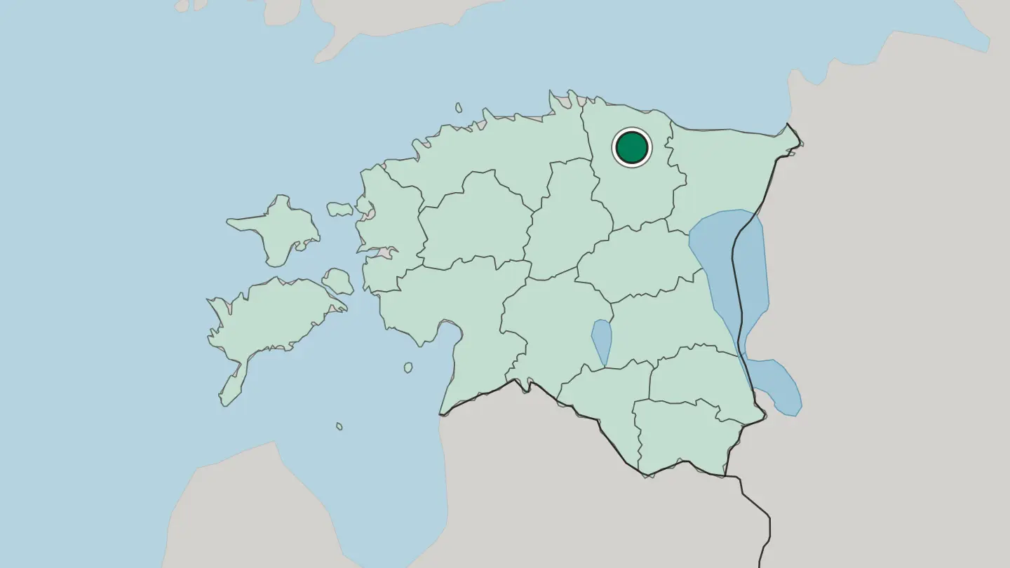 Map of Rakvere in Estonia