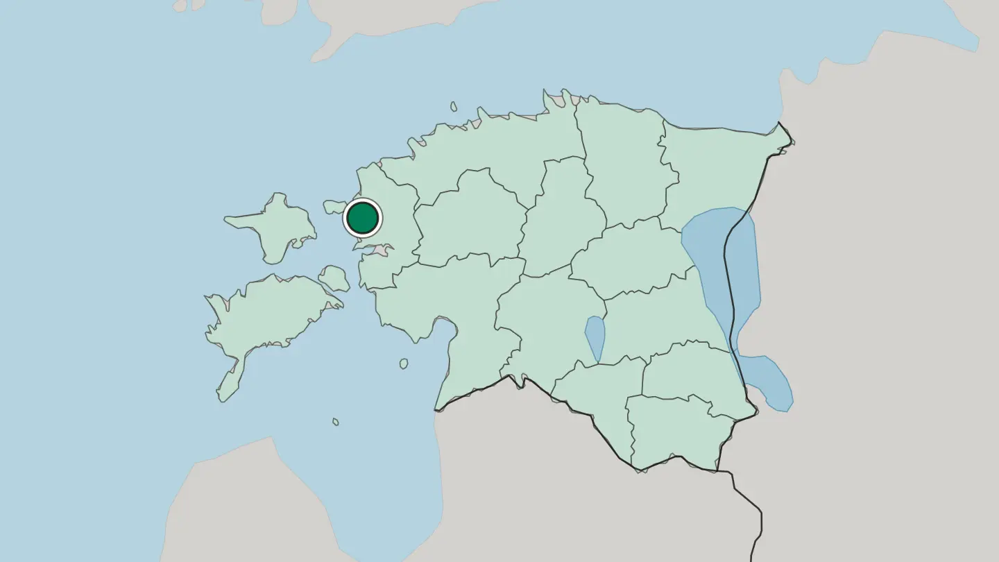 Map of Haapsalu in Estonia